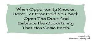 opportunity don't let fear hold back